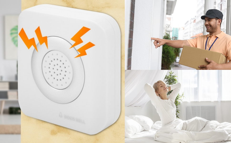 Ring Door Bell Chime Kit, Motion Sensor Doorbell 2 Plug in Receiver and