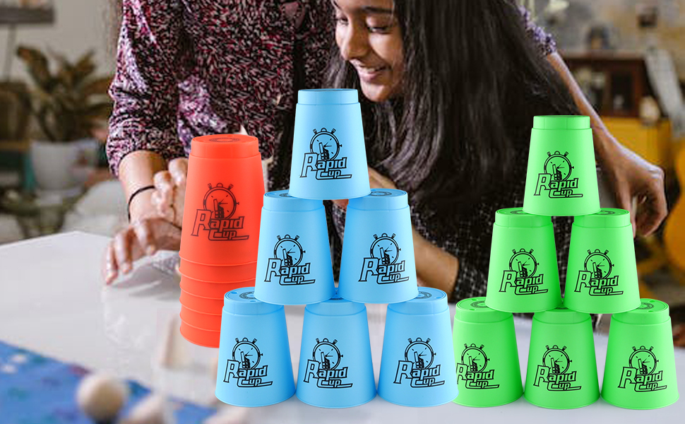 Quick Stack Cups Game, 24pcs Sport Stacking Cups Set Sports
