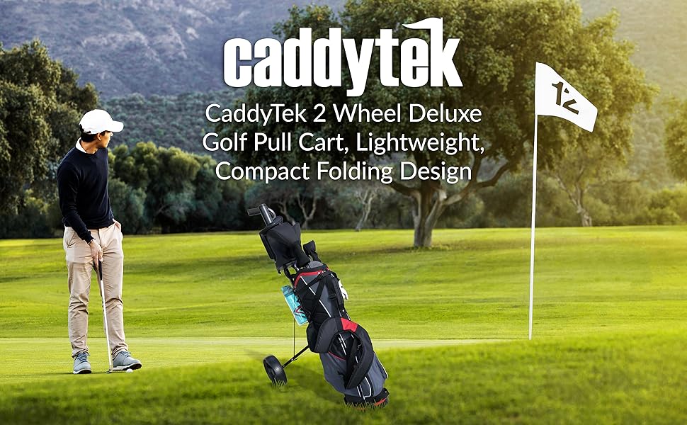 CaddyTek Deluxe Lightweight 2Wheel Golf Pull Cart