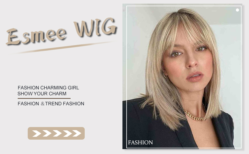 Esmee Short Straight Blonde Bob Wigs for Women
