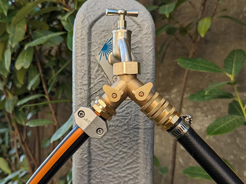 2 Way Hose Splitter Brass
