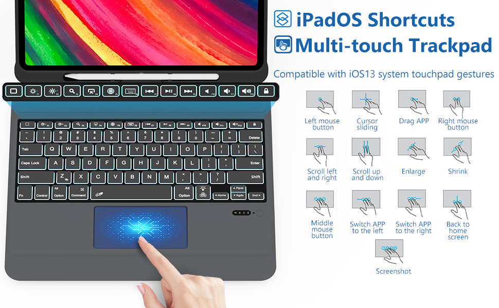 DOKYW iPad Pro 12.9 Case with Keyboard, Detachable Keyboard