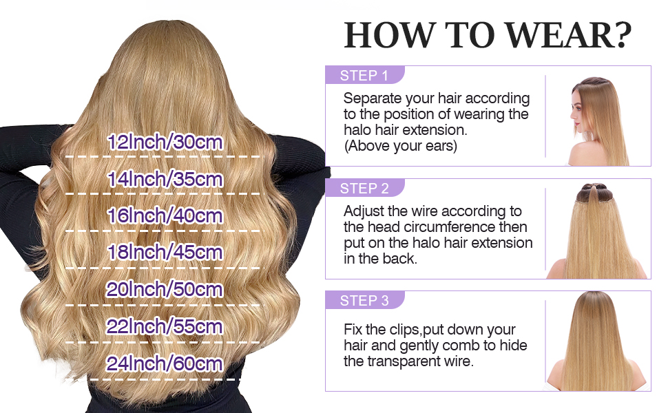 Halo Hair Extensions Real Human Hair,Prokyvity Halo Hair