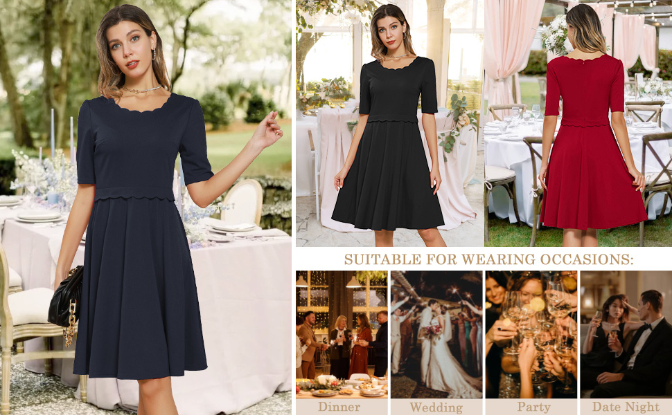 Women's A-Line Midi Casual Dresses