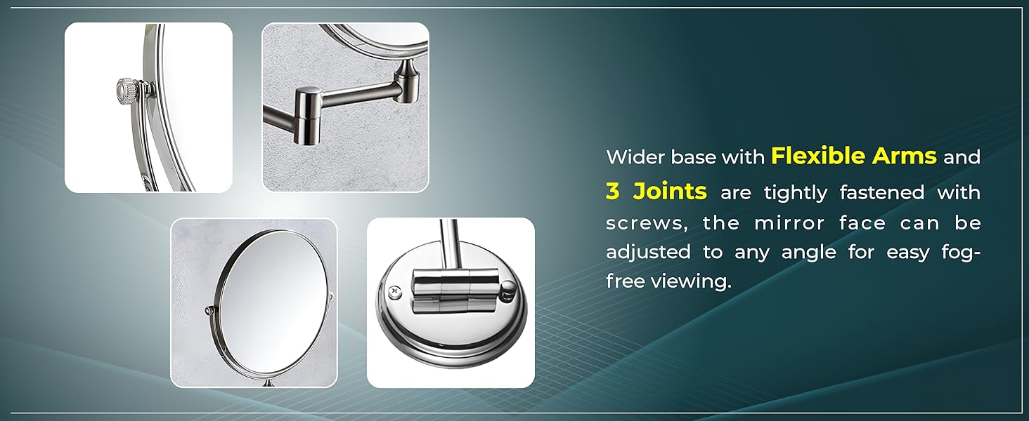 mirror with flexible arms