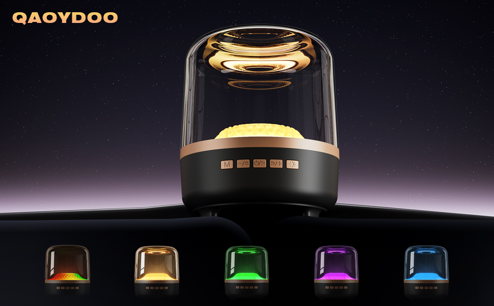 Bluetooth Speaker with HD Sound and Lights, Portable Wireless, Long-lasting battery life