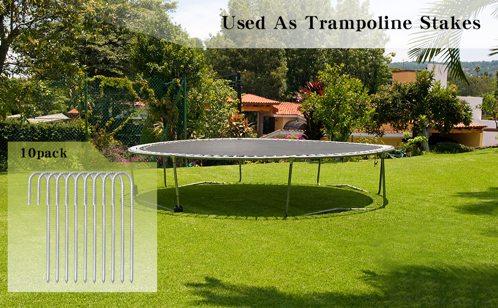 Rebar Stakes, 10 Pack 16 Inch Heavy Duty J Hook Galvanized