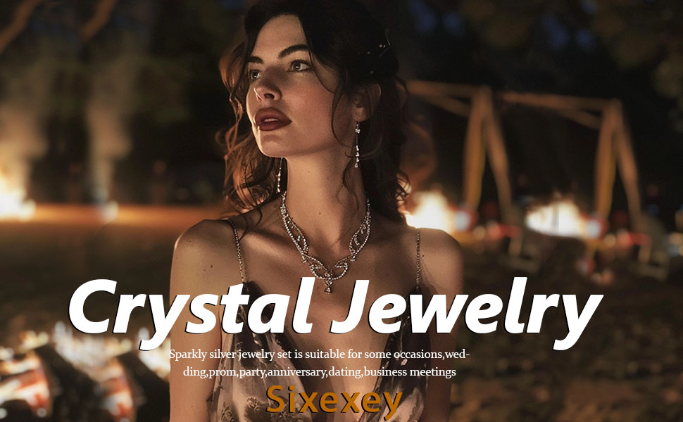 Black rhinestone necklace and earring set prom jewelry set black crystal jewelry set for women