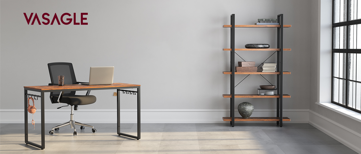 VASAGLE 6Tier Bookshelf, Home Office Bookcase, Storage