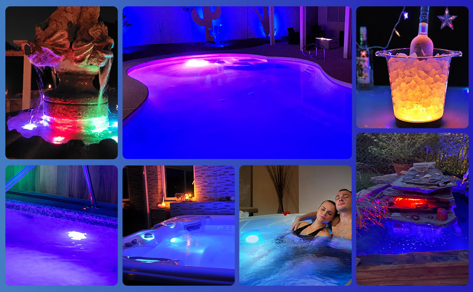 Ciavca Rechargeable Submersible Pool Lights with Remote