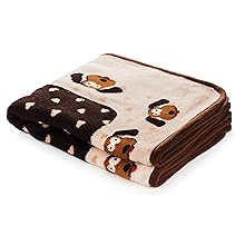 Snuggle Puppy Blanket Brown Cream Pattern