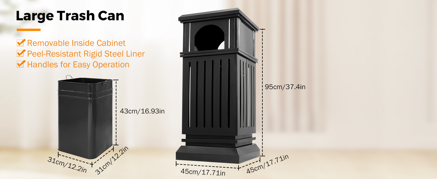 outdoor large trash can