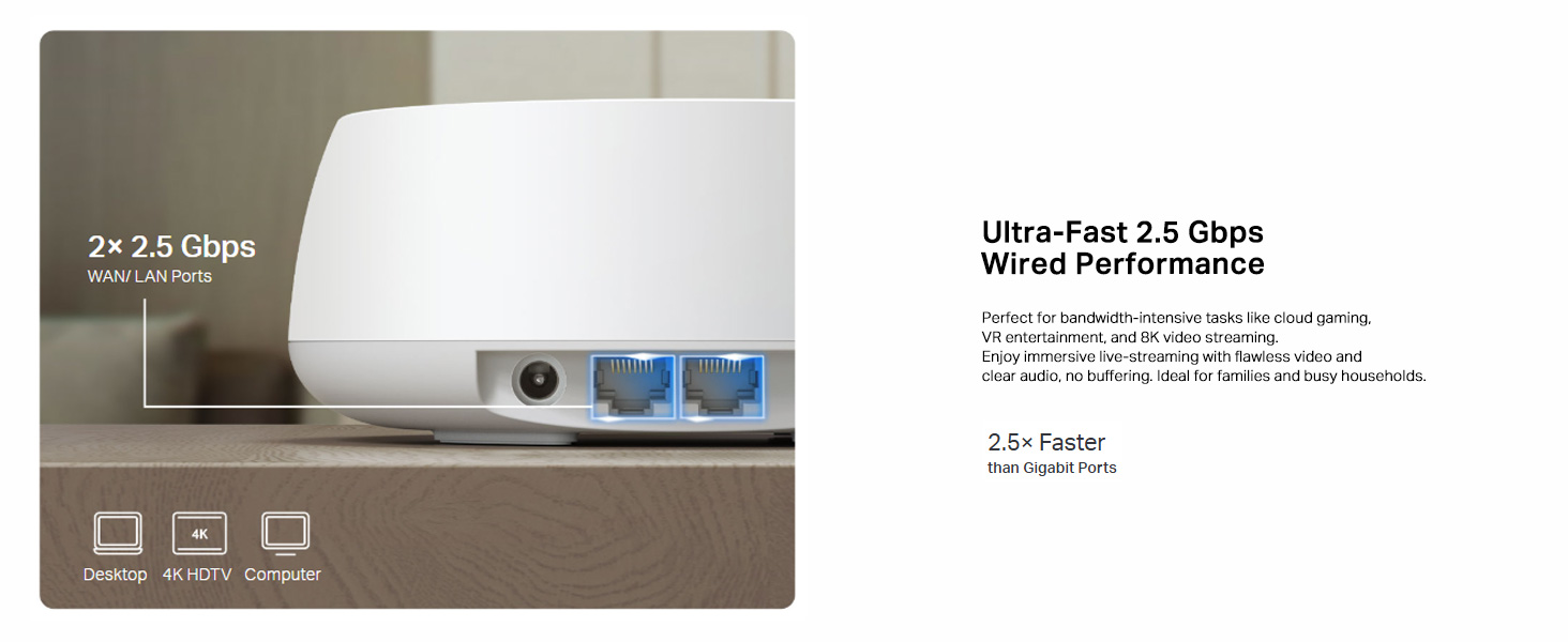 Deco BE25(3-pack) BE5000 Whole Home Mesh WiFi 7 System