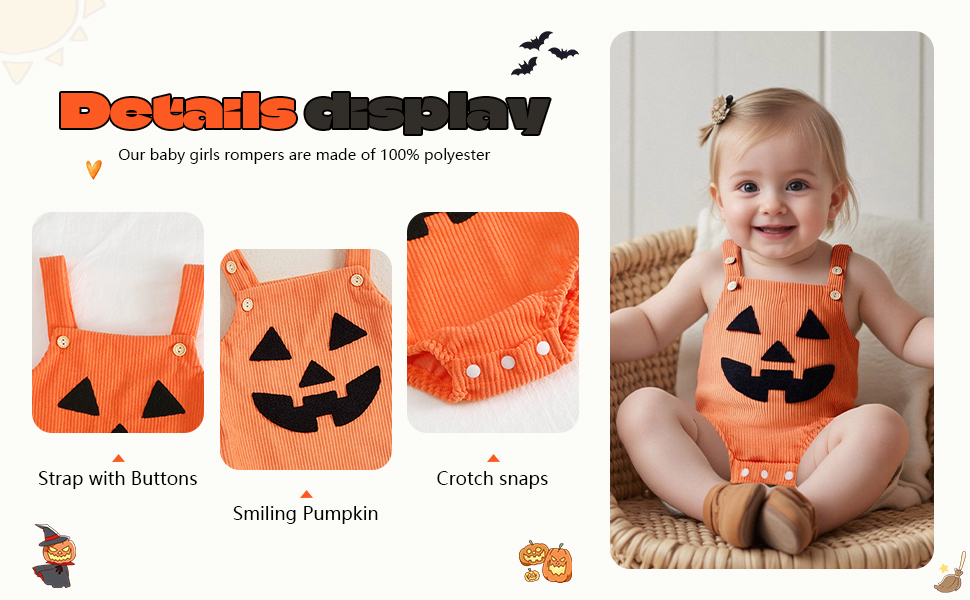 Newborn Infant Baby Girls Boys Rompers Halloween Clothes