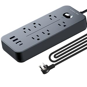 All-in-One Power Strip, Surge Protector & Extension Cord, Multiple Outlets, 3 USB 1 Type C , 6ft
