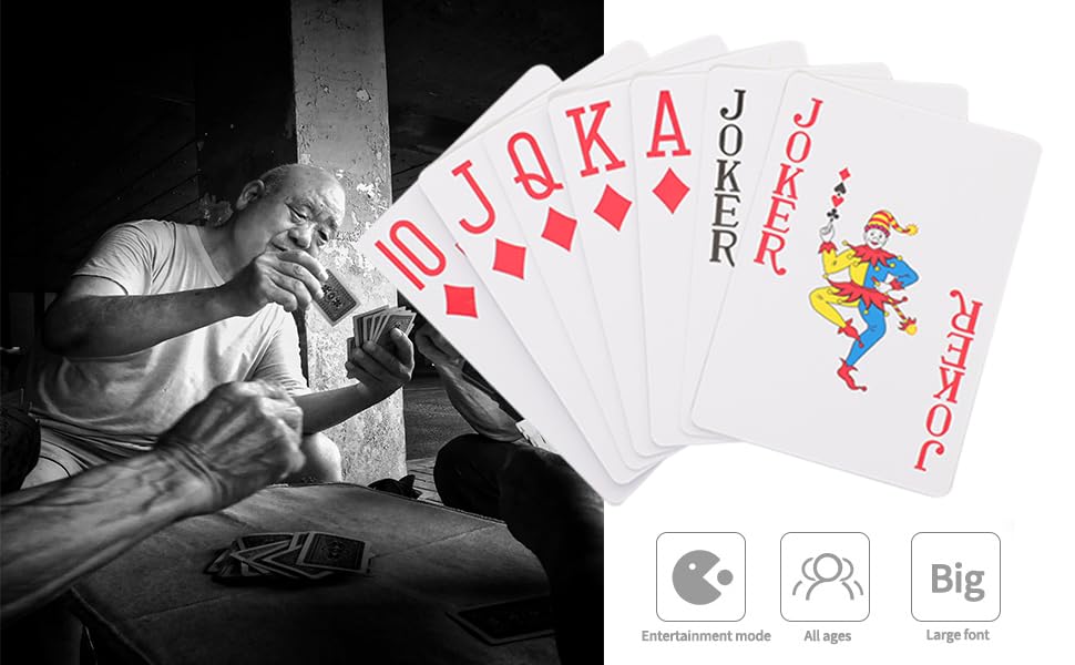 Fanwer Playing Cards Large Print for Adults 2 Packs