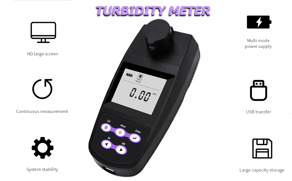 Digital Handheld Turbidity Meter LCD Display Portable Turbidimeter