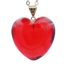 Amazon | [琥珀屋] 赤いハートのペンダントトップ 2cm四方 厚み 1cm