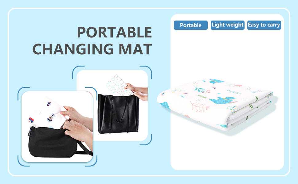 RUILI Waterproof Diaper Changing Pad for Baby, Soft Cotton