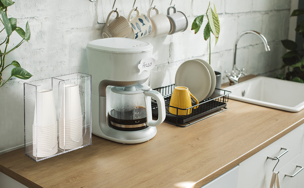 Suwimut Acrylic Coffee Cup and Lid Storage Organizer Holder, 2