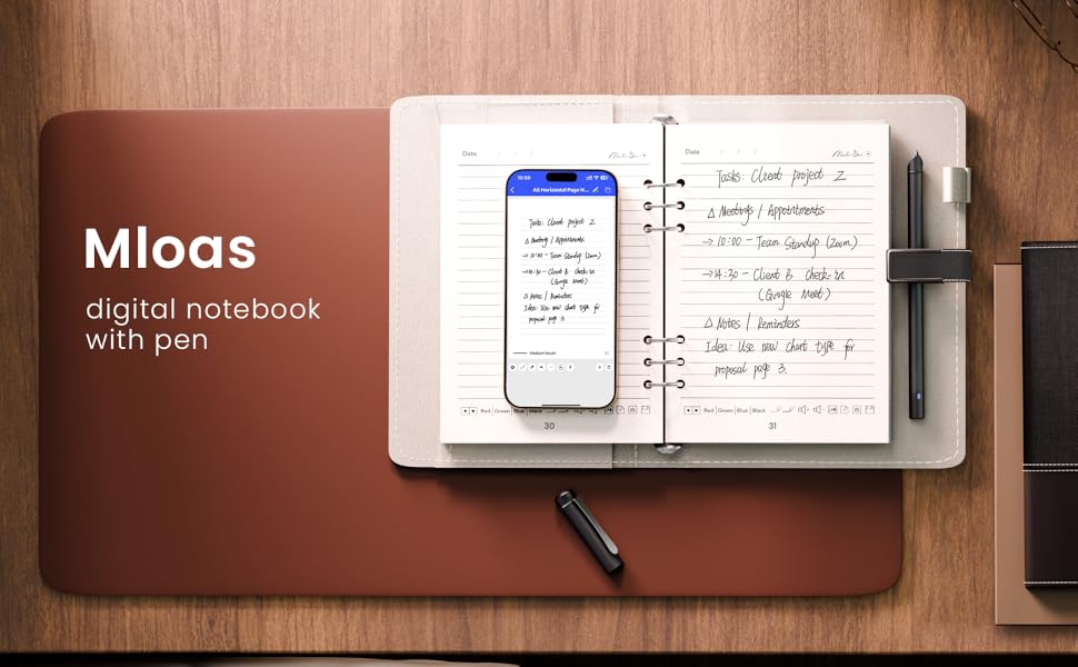 digital notebook with pen