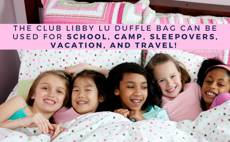 Young girls sleepover duffle bag