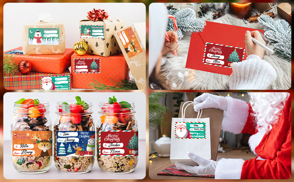 christmas gift tags self-adhesive