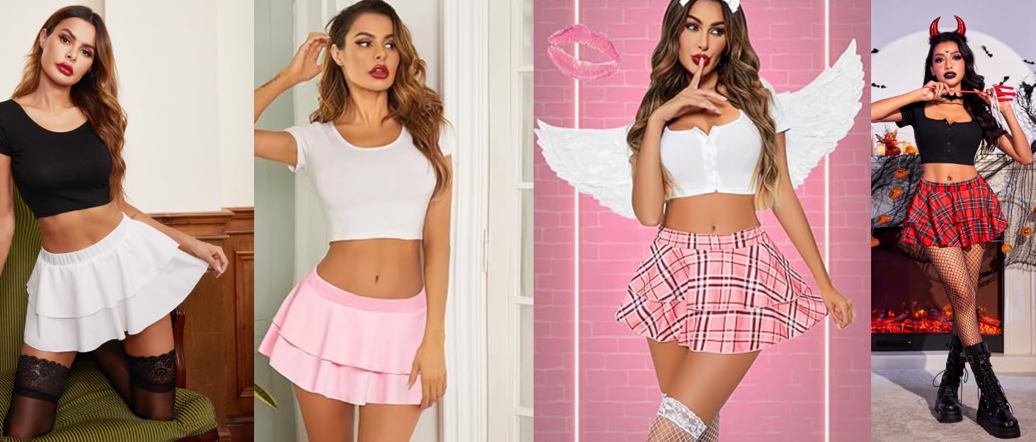 Avidlove Falten-Minirock für Damen