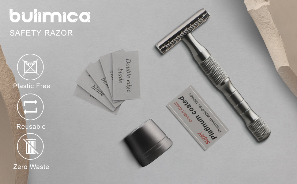 Reusable Safety Razor, Single Blade Razors for Men, with 10
