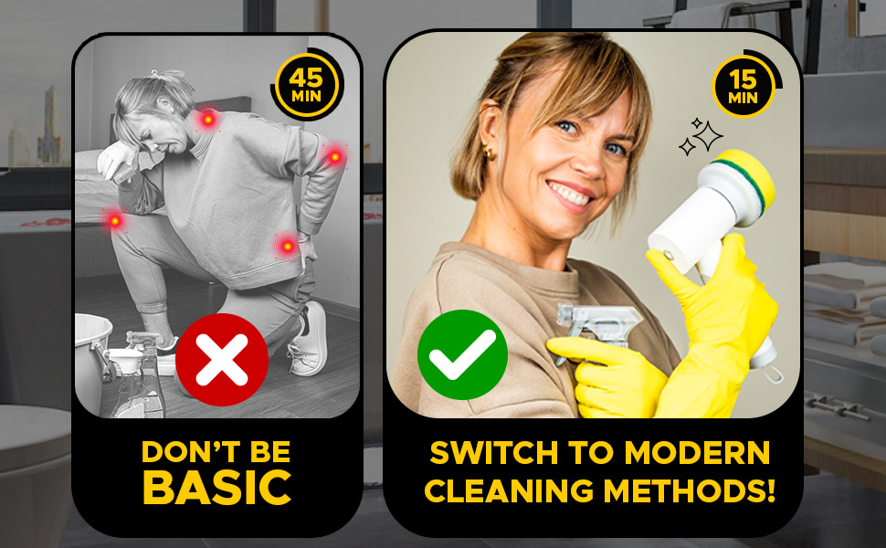 SYNOSHI Electric Spin Scrubber with 3 Replaceable