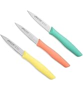 Arcos Set Cuchillos Mondadores de Cocina. 3 Piezas Acero Inoxidable, para Pelar Frutas y Verduras...