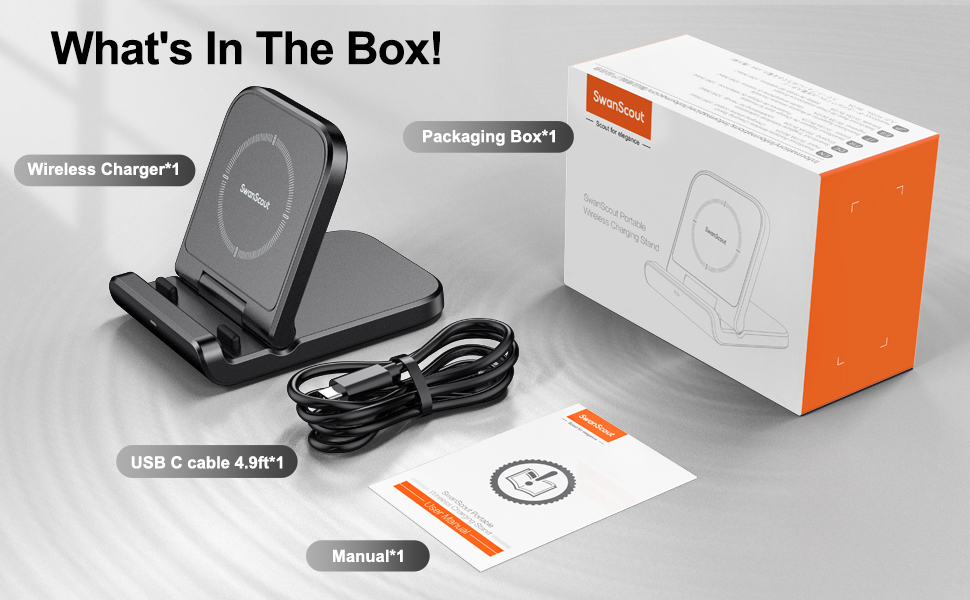 SwanScout Wireless Charger for Samsung Z Flip, Foldable Fast Charging