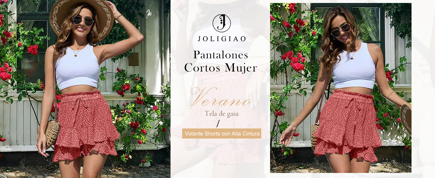 Pantalones Cortos Mujer Verano Volante Shorts