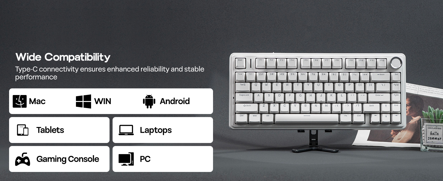 75% Gaming Keyboard with Knob
