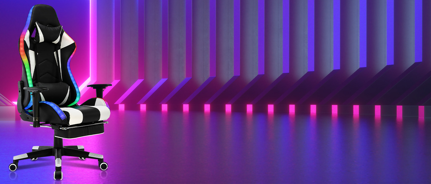 Ergonomic Gaming Chair with Footrest High Back Swivel Computer Office