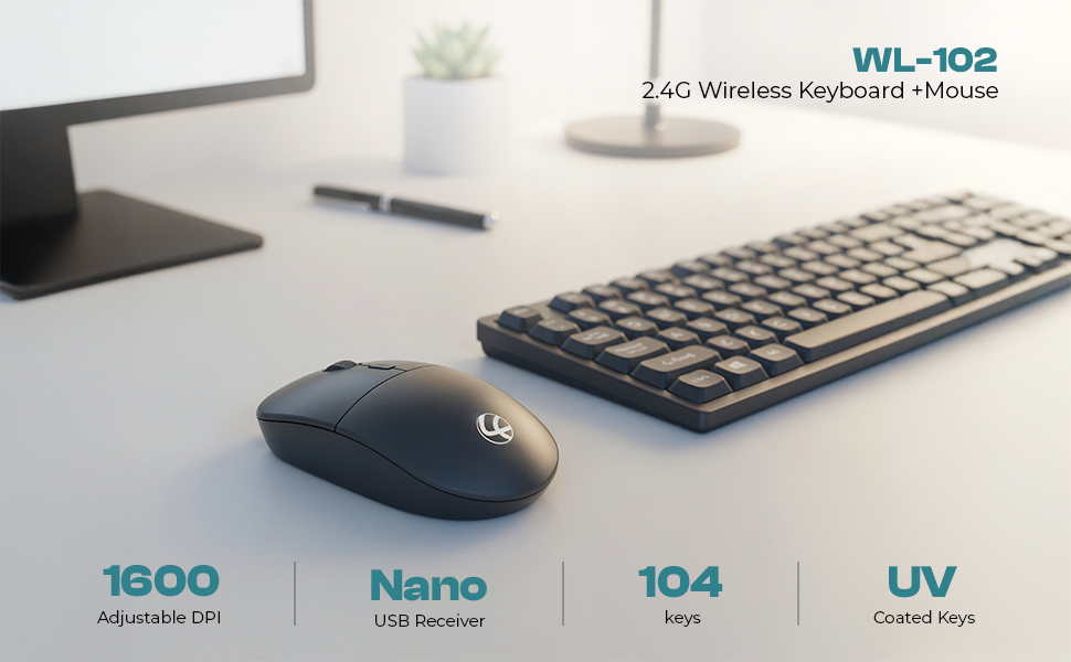 WL-102 Wirless Keyboard Mouse Combo