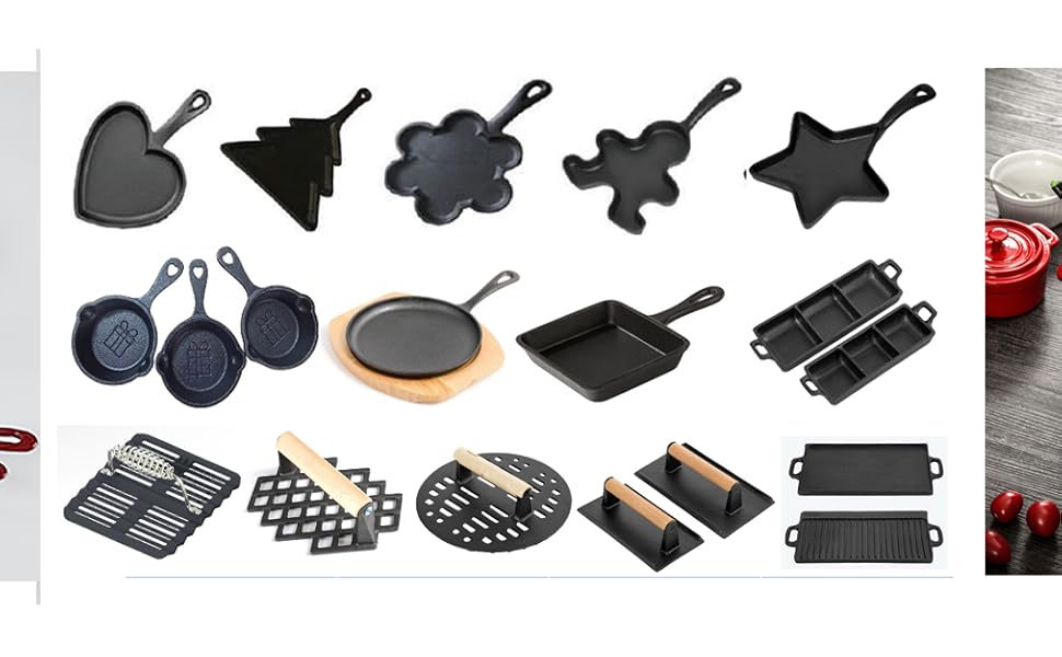 all set of cast iron cookware