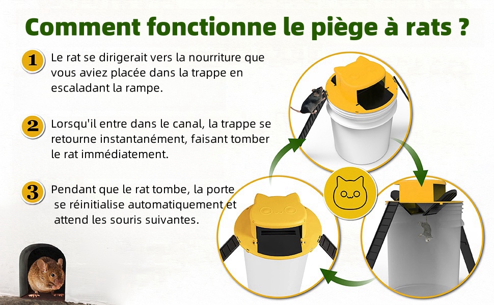 LeKuni piege a Souris, piege a Rat Vivante en Plastique pour Attraper Plusieurs Souris