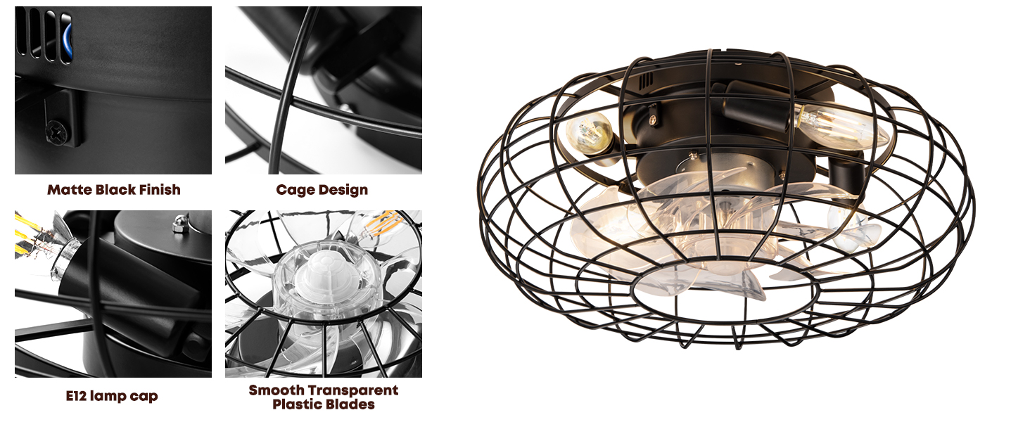 Details of ceiling fan with light