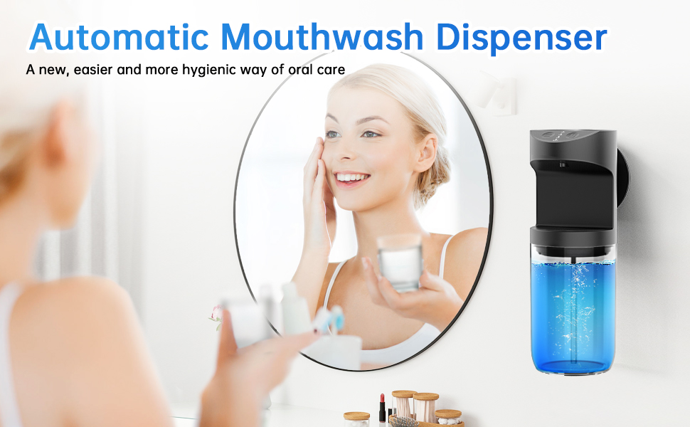 Mouthwash Dispenser for Bathroom, Automatic Induction 18.6 Oz Mouthwash