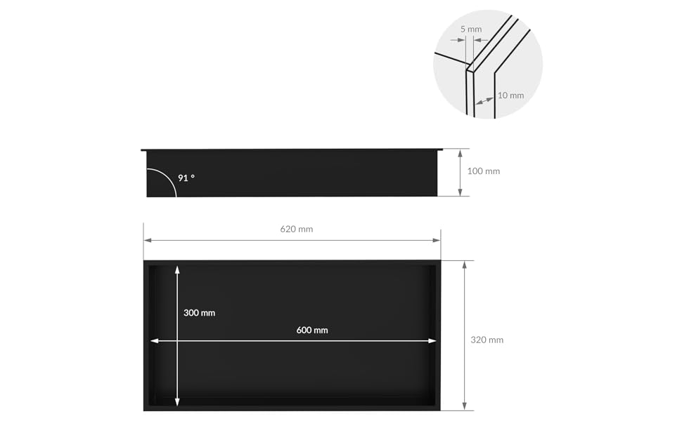 LuxeBath wandnis roestvrij staal doucheplank inbouwplank doucheplank enkele plank opslag badkamer