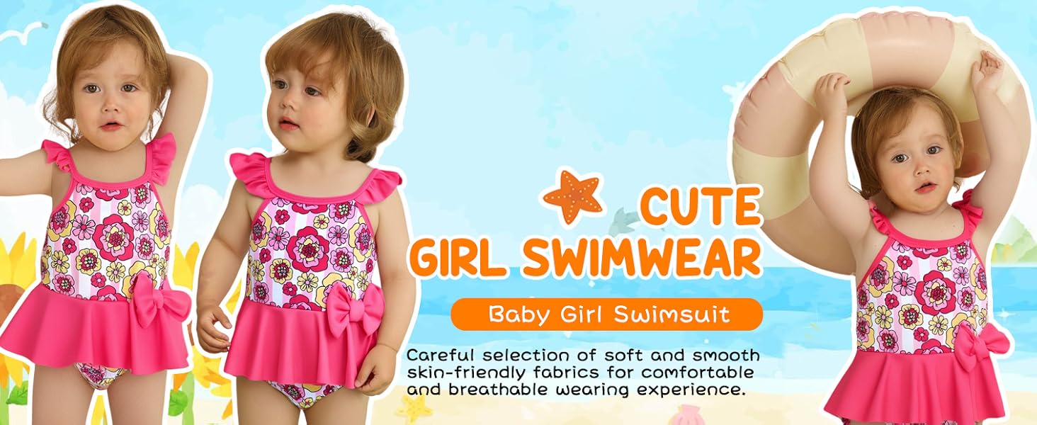 Baby Girl Swimsuit Ruffled Bikini Tankini Swimsuit Infant Swimwear One Piece Bathing Suits