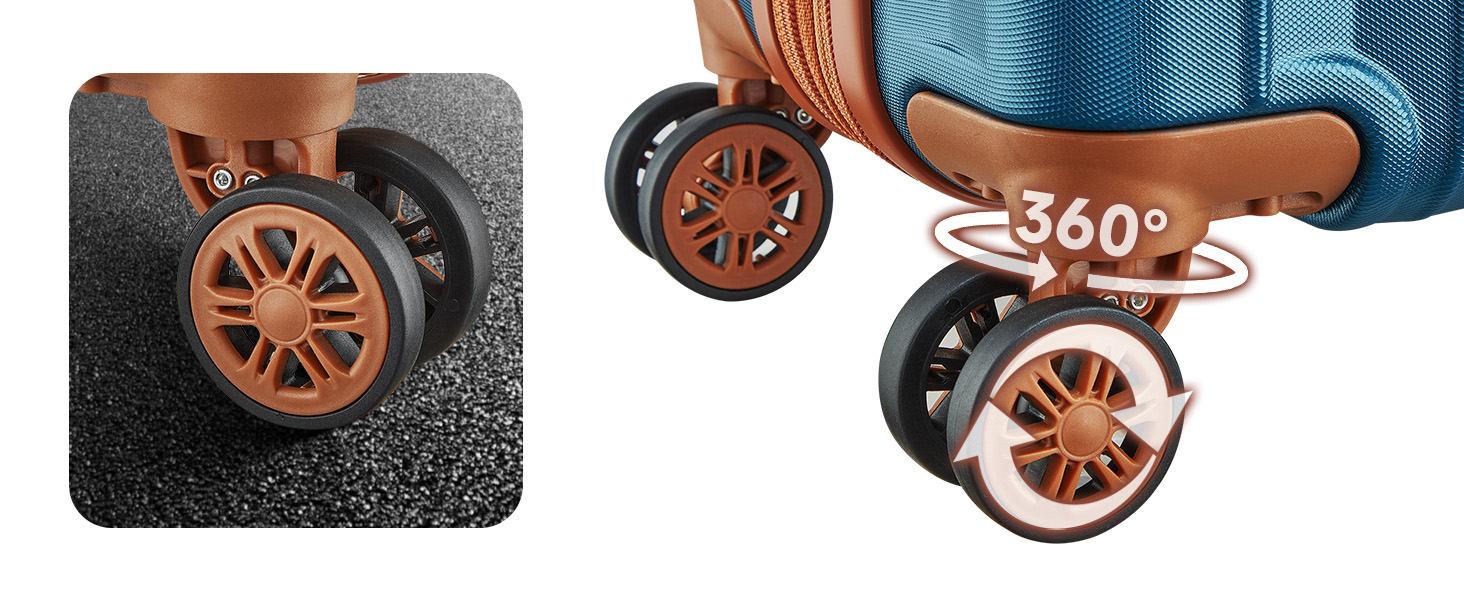 tr007 18 inch plus carry on luggage spinner wheels dark blue brown