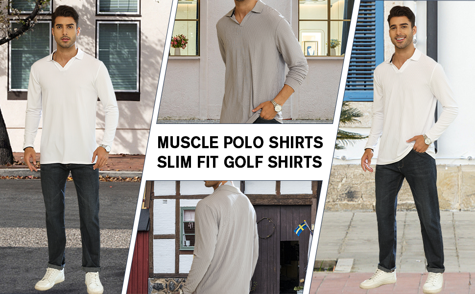 men polo fitted shirts for men slim fit polo v neck t shirts
