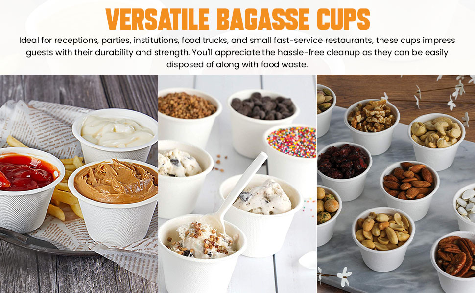 Raj Eco 4 oz Compostable Portion Cups Pack of 100 Eco