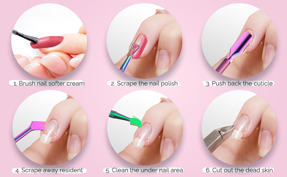 Acrylic Nail Cutter Fake Nail Trimmer with Mental Cuticle Pusher Remover Nail Scraper Peeler