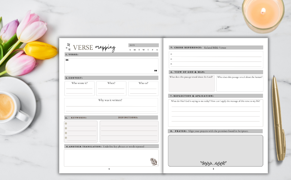 Bible Verse Mapping Journal 52 Week Scripture Study Workbook for Women