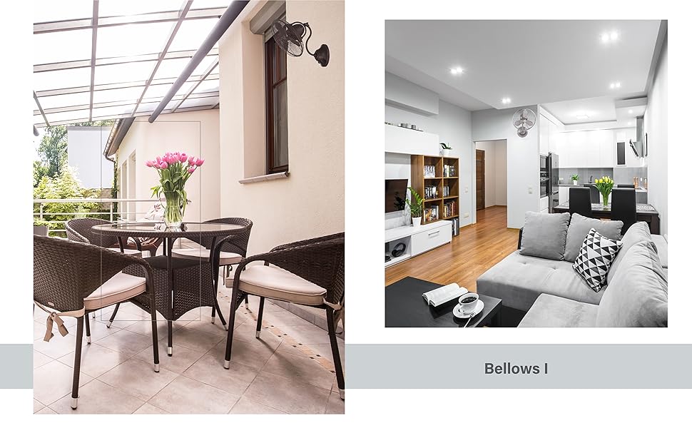 Craftmade, BW116BNK3, Bellows I, 14" Outdoor Wall Fan, Brushed Polished Nickel