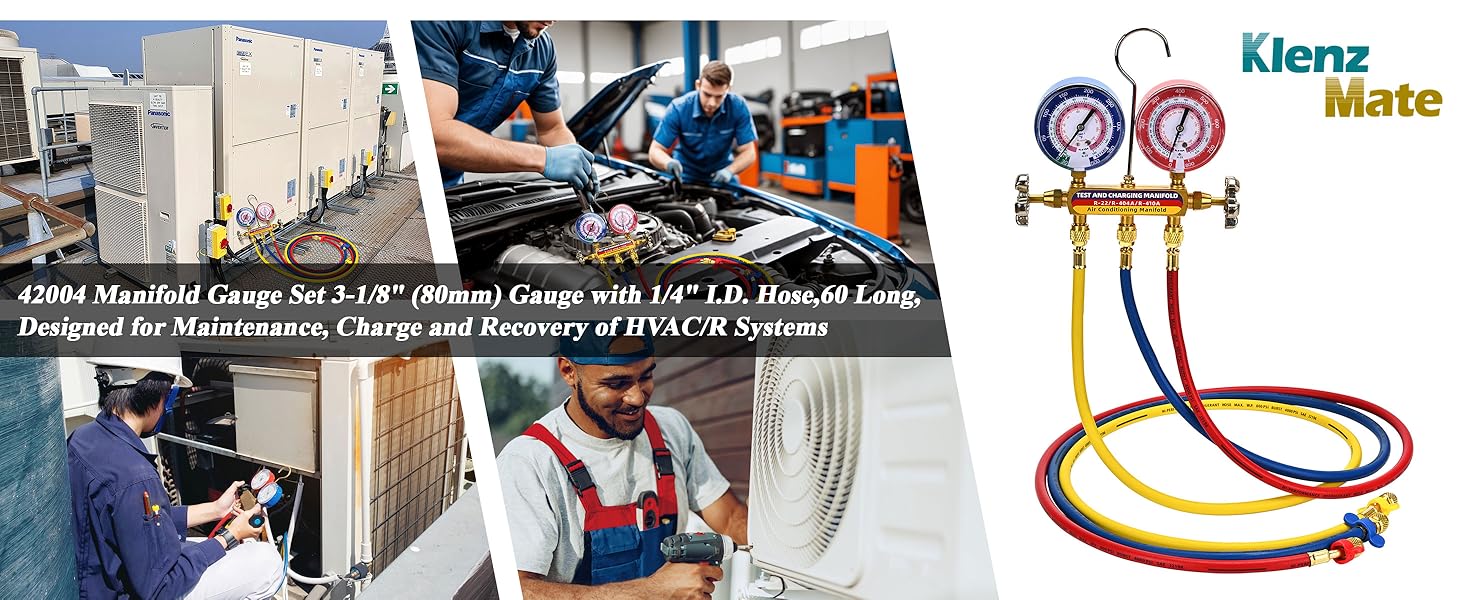 hvac gauges,yellow jacket gauges,refrigerant gauges,yellow jacket manifold gauge set,ac gauge set