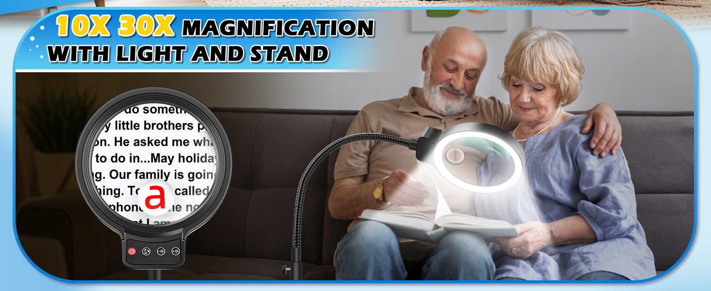 magnifying glass with light